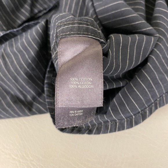 Kenneth Cole REACTION Button Down Shirt Men's‎ Large Gray Striped 100% Cotton - Picture 5 of 12